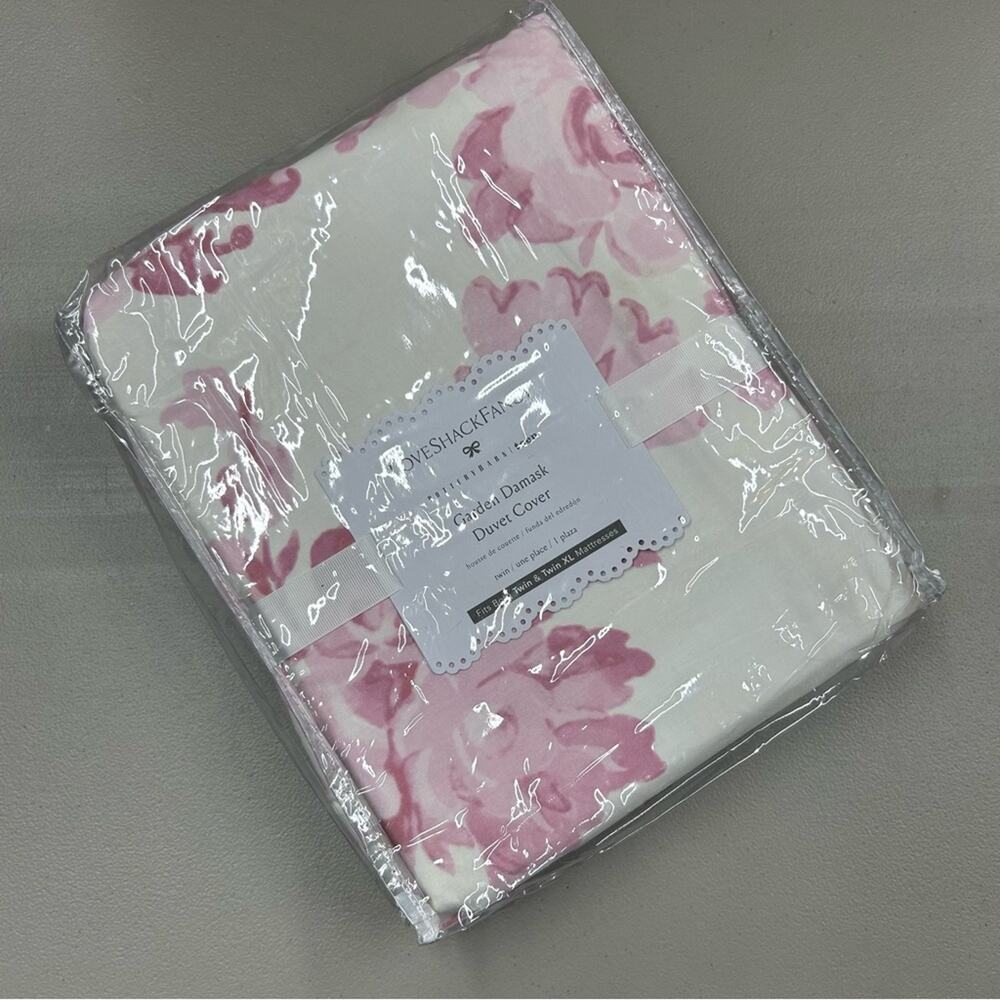 LoveShackFancy x Pottery Barn Garden Damask Ruffle Duvet Cover Bedding TWIN NWT - Picture 3 of 5
